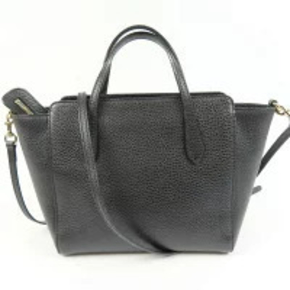 Gucci Shoulder Swing Bag Handbag Leather Black